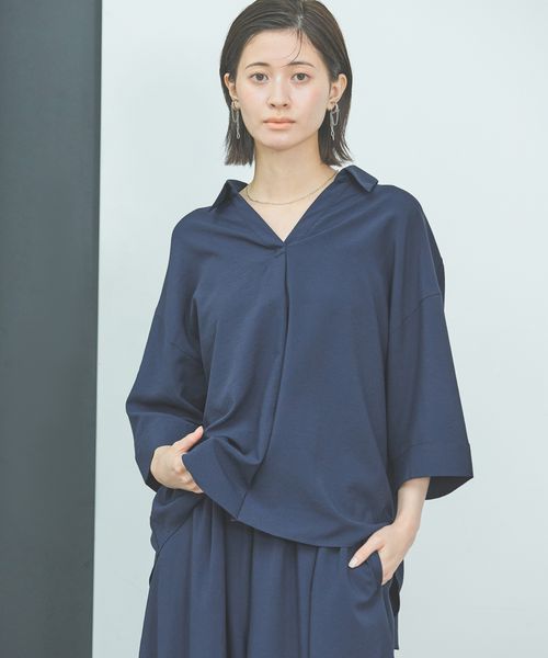 LAKOLE 【多機能ウェア】サップ抜け襟シャツ ネイビー FREE ウィメンズインナー ラコレ 570736 and ST アンドエスティ(旧ドットエスティ) LAKOLE 【多機能ウェア】サップ抜け襟シャツ ネイビー FREE ウィメンズインナー ラコレ 570736 and ST アンドエスティ(旧ドットエスティ)