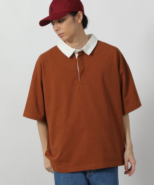 LAKOLE ラガーポロTEE オレンジ M メンズインナー ラコレ 576256 and ST アンドエスティ(旧ドットエスティ) LAKOLE ラガーポロTEE オレンジ M メンズインナー ラコレ 576256 and ST アンドエスティ(旧ドットエスティ)