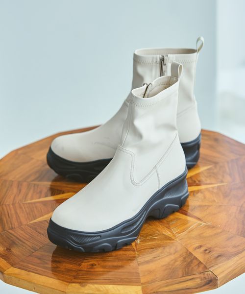 LAKOLE 【欠品カラー追加予約開始】ストレッチスニーカーブーツ ライトグレー M ウィメンズグッズ ラコレ 581016 and ST アンドエスティ（旧ドットエスティ）