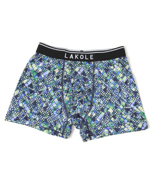 LAKOLE 幾何学柄パターンボクサーパンツ ライトブルー L メンズグッズ ラコレ 581243 and ST アンドエスティ(旧ドットエスティ) LAKOLE 幾何学柄パターンボクサーパンツ ライトブルー L メンズグッズ ラコレ 581243 and ST アンドエスティ(旧ドットエスティ)