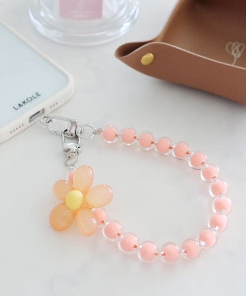 LAKOLE FLOWERビーズストラップ ガジェット ピンク FREE ラコレ 582164 and ST アンドエスティ(旧ドットエスティ) LAKOLE FLOWERビーズストラップ ガジェット ピンク FREE ラコレ 582164 and ST アンドエスティ(旧ドットエスティ)