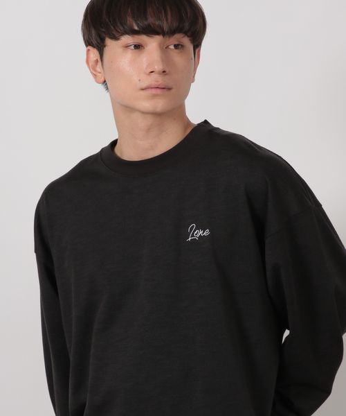 LAKOLE スラブロゴ刺繍ロンT シルバー M メンズインナー ラコレ 582561 and ST アンドエスティ(旧ドットエスティ) LAKOLE スラブロゴ刺繍ロンT シルバー M メンズインナー ラコレ 582561 and ST アンドエスティ(旧ドットエスティ)