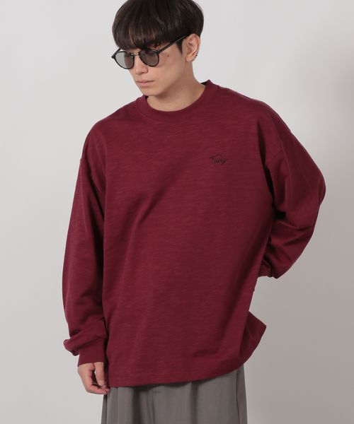 LAKOLE スラブロゴ刺繍ロンT ボルドー M メンズインナー ラコレ 582561 and ST アンドエスティ(旧ドットエスティ) LAKOLE スラブロゴ刺繍ロンT ボルドー M メンズインナー ラコレ 582561 and ST アンドエスティ(旧ドットエスティ)