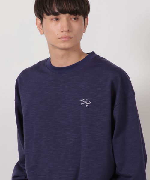 LAKOLE スラブロゴ刺繍ロンT パープル M メンズインナー ラコレ 582561 and ST アンドエスティ(旧ドットエスティ) LAKOLE スラブロゴ刺繍ロンT パープル M メンズインナー ラコレ 582561 and ST アンドエスティ(旧ドットエスティ)