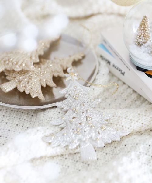 LAKOLE グリッターツリーオーナメント[SILVER]A クリスマス ホワイト FREE ラコレ 583441 and ST アンドエスティ（旧ドットエスティ）