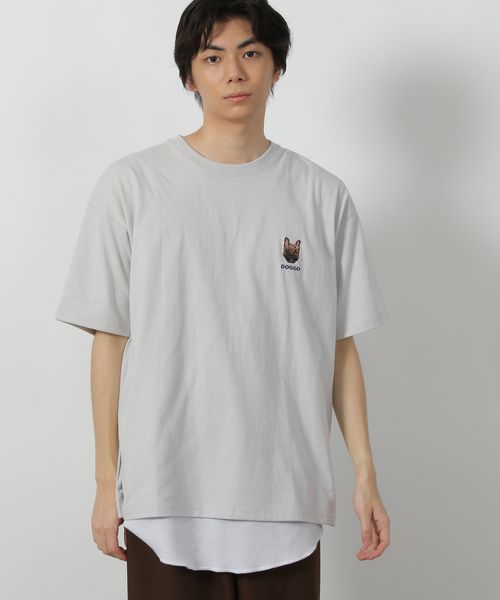 LAKOLE BIGワンポイント刺繍T ライトグレー M メンズインナー ラコレ 583518 and ST アンドエスティ(旧ドットエスティ) LAKOLE BIGワンポイント刺繍T ライトグレー M メンズインナー ラコレ 583518 and ST アンドエスティ(旧ドットエスティ)
