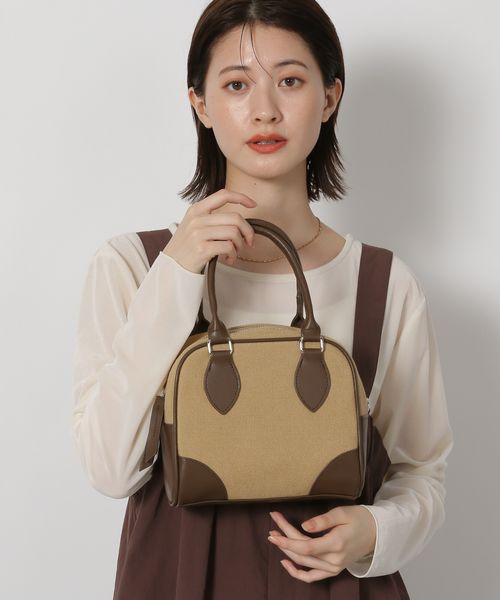 LAKOLE キャンバスコンビボストンバッグ ブラウン FREE ウィメンズグッズ ラコレ 585001 and ST アンドエスティ(旧ドットエスティ) LAKOLE キャンバスコンビボストンバッグ ブラウン FREE ウィメンズグッズ ラコレ 585001 and ST アンドエスティ(旧ドットエスティ)