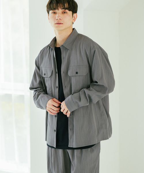LAKOLE 【セットアップ可】冷感ワッシャーシャツ長袖 グレー L メンズインナー ラコレ 586873 and ST アンドエスティ(旧ドットエスティ) LAKOLE 【セットアップ可】冷感ワッシャーシャツ長袖 グレー L メンズインナー ラコレ 586873 and ST アンドエスティ(旧ドットエスティ)