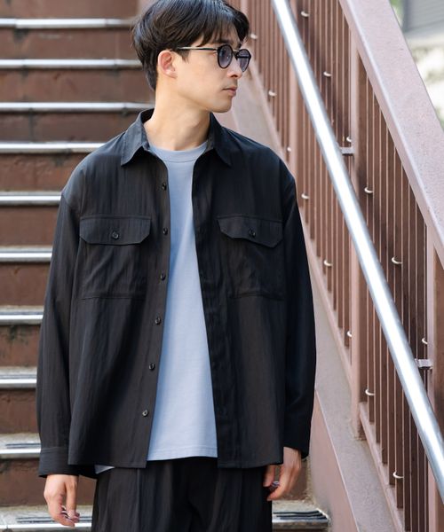 LAKOLE 【セットアップ可】冷感ワッシャーシャツ長袖 シルバー M メンズインナー ラコレ 586873 and ST アンドエスティ(旧ドットエスティ) LAKOLE 【セットアップ可】冷感ワッシャーシャツ長袖 シルバー M メンズインナー ラコレ 586873 and ST アンドエスティ(旧ドットエスティ)