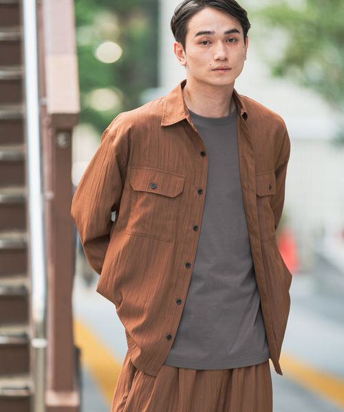 LAKOLE 【セットアップ可】冷感ワッシャーシャツ長袖 ライトベージュ M メンズインナー ラコレ 586873 and ST アンドエスティ(旧ドットエスティ) LAKOLE 【セットアップ可】冷感ワッシャーシャツ長袖 ライトベージュ M メンズインナー ラコレ 586873 and ST アンドエスティ(旧ドットエスティ)