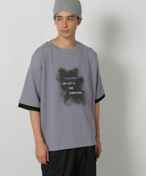 LAKOLE グラフィックレイヤードTEE パープル M メンズインナー ラコレ 586875 and ST アンドエスティ(旧ドットエスティ) LAKOLE グラフィックレイヤードTEE パープル M メンズインナー ラコレ 586875 and ST アンドエスティ(旧ドットエスティ)