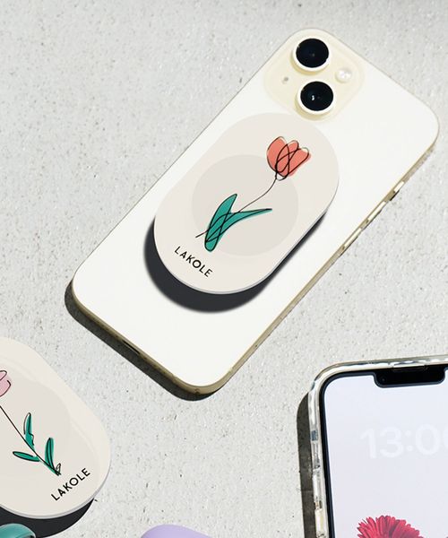 LAKOLE FLOWERスマホグリップ ガジェット ライトベージュ FREE ラコレ 587964 and ST アンドエスティ(旧ドットエスティ) LAKOLE FLOWERスマホグリップ ガジェット ライトベージュ FREE ラコレ 587964 and ST アンドエスティ(旧ドットエスティ)
