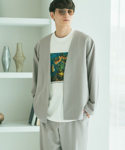 LAKOLE 【セットアップ可】クリーンシャツカーディガン ライトグレー M メンズインナー ラコレ 588782 and ST アンドエスティ(旧ドットエスティ) LAKOLE 【セットアップ可】クリーンシャツカーディガン ライトグレー M メンズインナー ラコレ 588782 and ST アンドエスティ(旧ドットエスティ)