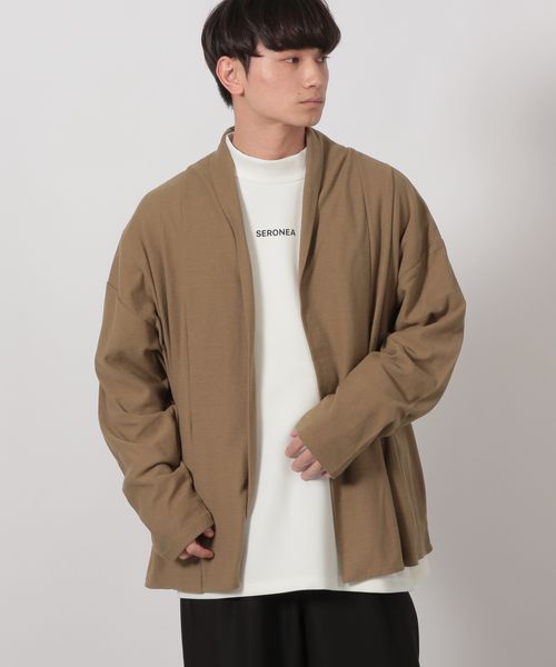 LAKOLE 梨地ショールカーデ長袖 ベージュ M メンズインナー ラコレ 589540 and ST アンドエスティ(旧ドットエスティ) LAKOLE 梨地ショールカーデ長袖 ベージュ M メンズインナー ラコレ 589540 and ST アンドエスティ(旧ドットエスティ)