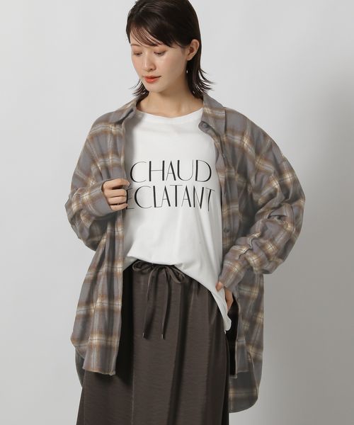 LAKOLE ネルチェックオーバーシャツ グレー FREE ウィメンズインナー ラコレ 591248 and ST アンドエスティ（旧ドットエスティ）