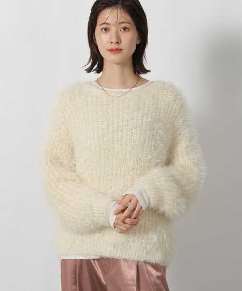 LAKOLE シャギーニットプルオーバー ベージュ FREE ウィメンズインナー ラコレ 591249 and ST アンドエスティ（旧ドットエスティ）