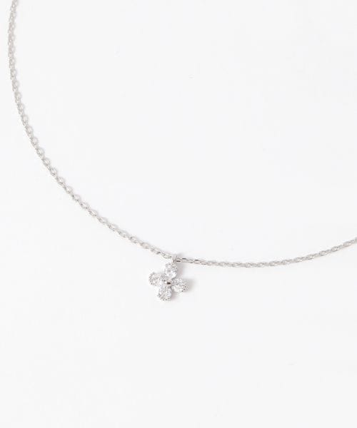 LAKOLE 四つ葉ビジューネックレス[一部店舗限定アイテム] ホワイト FREE ウィメンズグッズ ラコレ 592750 and ST アンドエスティ（旧ドットエスティ）