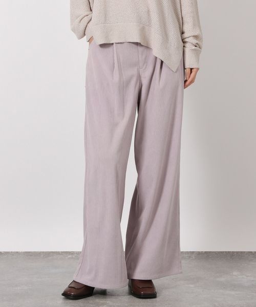 LAKOLE コーデュロイタックパンツ パープル M ウィメンズボトムス ラコレ 593436 and ST アンドエスティ(旧ドットエスティ) LAKOLE コーデュロイタックパンツ パープル M ウィメンズボトムス ラコレ 593436 and ST アンドエスティ(旧ドットエスティ)