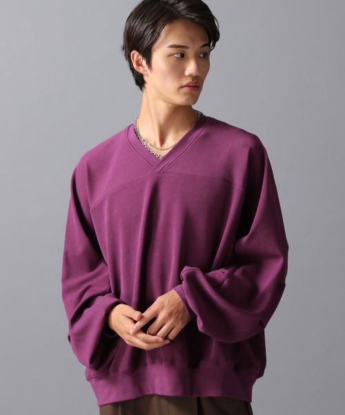 LAKOLE ドルマンVネックプルオーバー パープル M メンズインナー ラコレ 598615 and ST アンドエスティ（旧ドットエスティ）