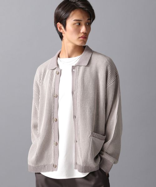 LAKOLE プレーティングポロカーデ グレー M メンズインナー ラコレ 602153 and ST アンドエスティ（旧ドットエスティ）