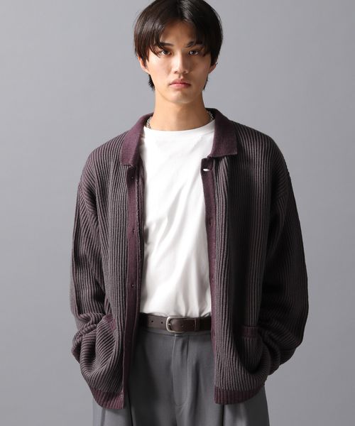 LAKOLE プレーティングポロカーデ パープル M メンズインナー ラコレ 602153 and ST アンドエスティ（旧ドットエスティ）