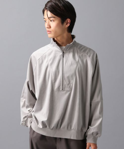 LAKOLE ベロアハーフZIP グレー M メンズインナー ラコレ 603223 and ST アンドエスティ（旧ドットエスティ）