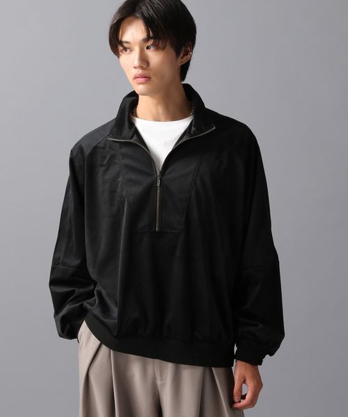 LAKOLE ベロアハーフZIP シルバー M メンズインナー ラコレ 603223 and ST アンドエスティ（旧ドットエスティ）