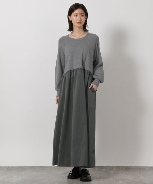 布帛ドッキングニットワンピース | [公式]ラコレ（LAKOLE）通販