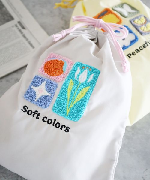 FRUITS AND BLOOM]サガラ刺繍巾着ポーチA | [公式]ラコレ（LAKOLE）通販