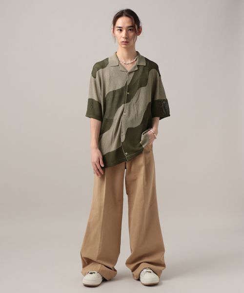 LEAD PROJECT 【TASTE by Knit】Wave pattern knit shirt グリーン M LEAD PROJECT リードプロジェクト 129456 and ST アンドエスティ(旧ドットエスティ) LEAD PROJECT 【TASTE by Knit】Wave pattern knit shirt グリーン M LEAD PROJECT リードプロジェクト 129456 and ST アンドエスティ(旧ドットエスティ)