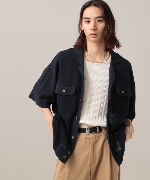 LEAD PROJECT 【TASTE by Knit】Switching knit shirt ネイビー M LEAD PROJECT リードプロジェクト 129468 and ST アンドエスティ(旧ドットエスティ) LEAD PROJECT 【TASTE by Knit】Switching knit shirt ネイビー M LEAD PROJECT リードプロジェクト 129468 and ST アンドエスティ(旧ドットエスティ)