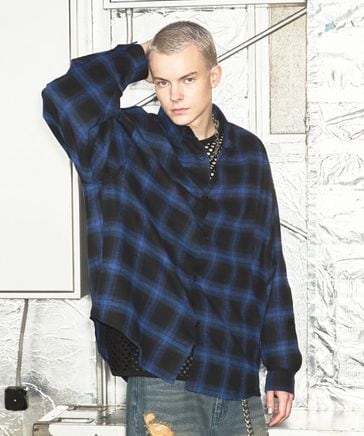 ajouter flow】cosmos embroidery ombre check shirt | [公式]LEAD 