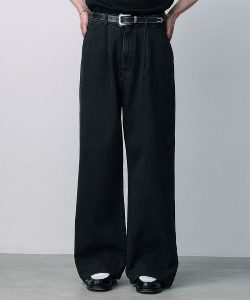 LEAD PROJECT 【LURAKU】tuck wide denim pants ブラック M LEAD PROJECT リードプロジェクト 308326 and ST アンドエスティ(旧ドットエスティ) LEAD PROJECT 【LURAKU】tuck wide denim pants ブラック M LEAD PROJECT リードプロジェクト 308326 and ST アンドエスティ(旧ドットエスティ)