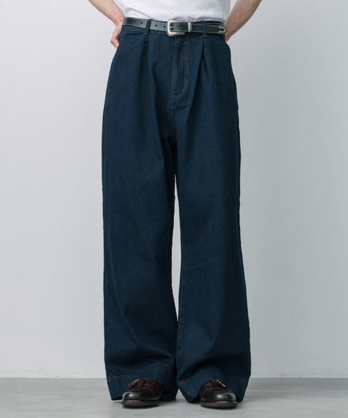 LEAD PROJECT 【LURAKU】tuck wide denim pants ネイビー S LEAD PROJECT リードプロジェクト 308326 and ST アンドエスティ(旧ドットエスティ) LEAD PROJECT 【LURAKU】tuck wide denim pants ネイビー S LEAD PROJECT リードプロジェクト 308326 and ST アンドエスティ(旧ドットエスティ)