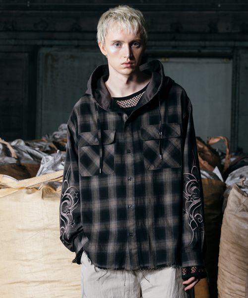 LEAD PROJECT 【ajouter flow】ombre check shirt hoodie ブラック M LEAD PROJECT リードプロジェクト 323026 and ST アンドエスティ(旧ドットエスティ) LEAD PROJECT 【ajouter flow】ombre check shirt hoodie ブラック M LEAD PROJECT リードプロジェクト 323026 and ST アンドエスティ(旧ドットエスティ)