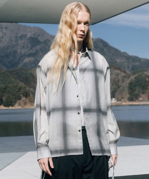 LEAD PROJECT 【BLAYMORE】Sheer Ombre Check Shirt オフホワイト S LEAD PROJECT リードプロジェクト 450648 and ST アンドエスティ(旧ドットエスティ) LEAD PROJECT 【BLAYMORE】Sheer Ombre Check Shirt オフホワイト S LEAD PROJECT リードプロジェクト 450648 and ST アンドエスティ(旧ドットエスティ)