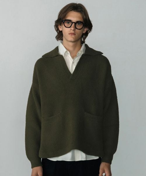 LEAD PROJECT 【LURAKU】Fleece Open Collar Polo Knit グリーン L LEAD PROJECT リードプロジェクト 590914 and ST アンドエスティ(旧ドットエスティ) LEAD PROJECT 【LURAKU】Fleece Open Collar Polo Knit グリーン L LEAD PROJECT リードプロジェクト 590914 and ST アンドエスティ(旧ドットエスティ)