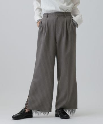 LEPSIM裾レース付きパンツ グレー 裾レーススリットパンツ | [公式]レプシィム （LEPSIM）通販