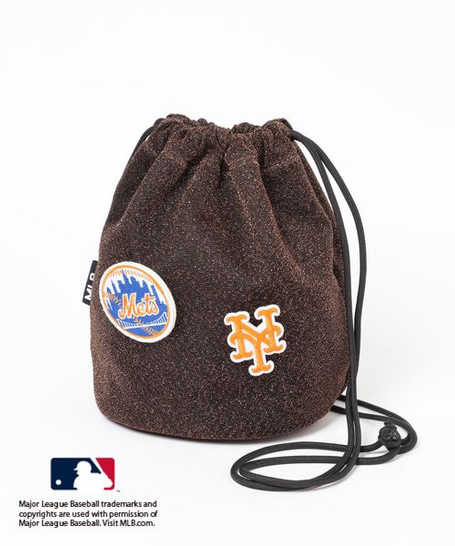 LEPSIM MLB ワッペンラメ巾着 ブラウン ウィメンズグッズ レプシィム 129686 and ST アンドエスティ(旧ドットエスティ) LEPSIM MLB ワッペンラメ巾着 ブラウン ウィメンズグッズ レプシィム 129686 and ST アンドエスティ(旧ドットエスティ)