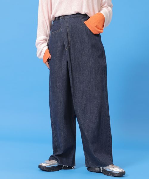 LEPSIM 【みわたら企画】ラップデザインデニムパンツ ネイビー M スペシャルライン レプシィム 129780 and ST アンドエスティ(旧ドットエスティ) LEPSIM 【みわたら企画】ラップデザインデニムパンツ ネイビー M スペシャルライン レプシィム 129780 and ST アンドエスティ(旧ドットエスティ)