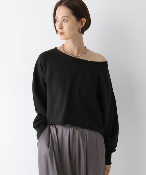 LEPSIM オフショルショートスウェット ブラック FREE ウィメンズインナー レプシィム 134420 and ST アンドエスティ(旧ドットエスティ) LEPSIM オフショルショートスウェット ブラック FREE ウィメンズインナー レプシィム 134420 and ST アンドエスティ(旧ドットエスティ)