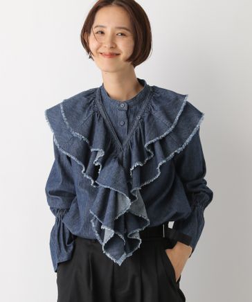 ボンポワン ブラウスデニム2点 510復刻 KD8デニムストレートジーンズ Straight Denim