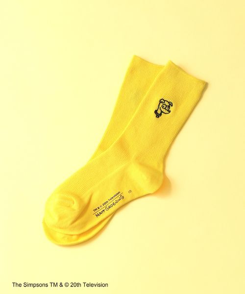 LEPSIM 【THE SIMPSONS/ザ・シンプソンズ】刺繍ソックス イエロー スペシャルライン レプシィム 140543 and ST アンドエスティ(旧ドットエスティ) LEPSIM 【THE SIMPSONS/ザ・シンプソンズ】刺繍ソックス イエロー スペシャルライン レプシィム 140543 and ST アンドエスティ(旧ドットエスティ)