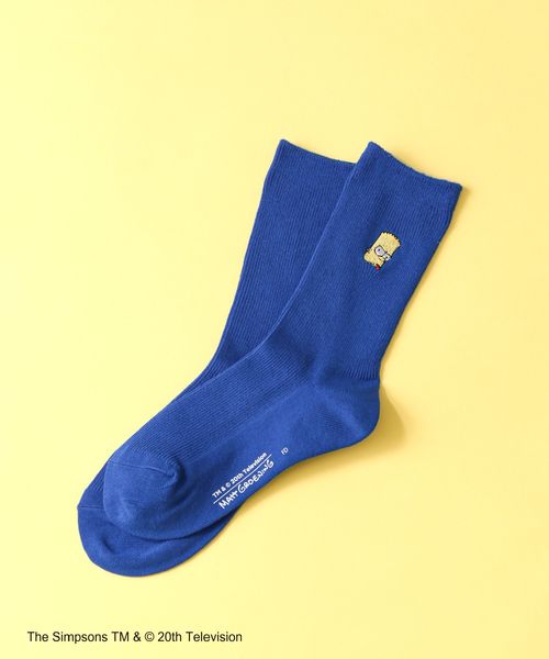 LEPSIM 【THE SIMPSONS/ザ・シンプソンズ】刺繍ソックス ブルー スペシャルライン レプシィム 140543 and ST アンドエスティ(旧ドットエスティ) LEPSIM 【THE SIMPSONS/ザ・シンプソンズ】刺繍ソックス ブルー スペシャルライン レプシィム 140543 and ST アンドエスティ(旧ドットエスティ)