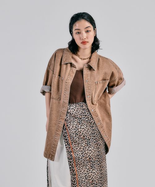 LEPSIM｜BIGデニム5分袖シャツチュニック | Rakuten Fashion