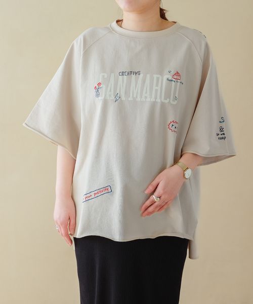 LEPSIM 【産前・産後対応】マタニティ/モチーフロゴ5分袖プルオーバー ベージュ FREE マタニティ レプシィム 326346 and ST アンドエスティ(旧ドットエスティ) LEPSIM 【産前・産後対応】マタニティ/モチーフロゴ5分袖プルオーバー ベージュ FREE マタニティ レプシィム 326346 and ST アンドエスティ(旧ドットエスティ)