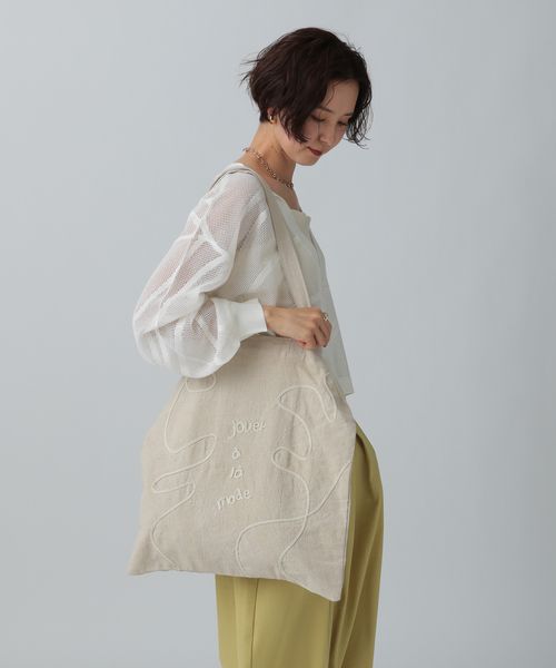 LEPSIM コード刺繍BIGトート ライトベージュ ウィメンズグッズ レプシィム 451460 and ST アンドエスティ(旧ドットエスティ) LEPSIM コード刺繍BIGトート ライトベージュ ウィメンズグッズ レプシィム 451460 and ST アンドエスティ(旧ドットエスティ)