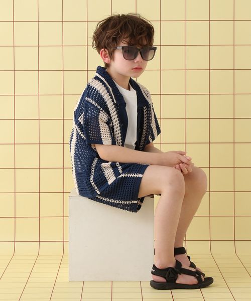 LEPSIM 【KIDS】配色ラインニットシャツ ブルー マタニティ レプシィム 451659 and ST アンドエスティ(旧ドットエスティ) LEPSIM 【KIDS】配色ラインニットシャツ ブルー マタニティ レプシィム 451659 and ST アンドエスティ(旧ドットエスティ)