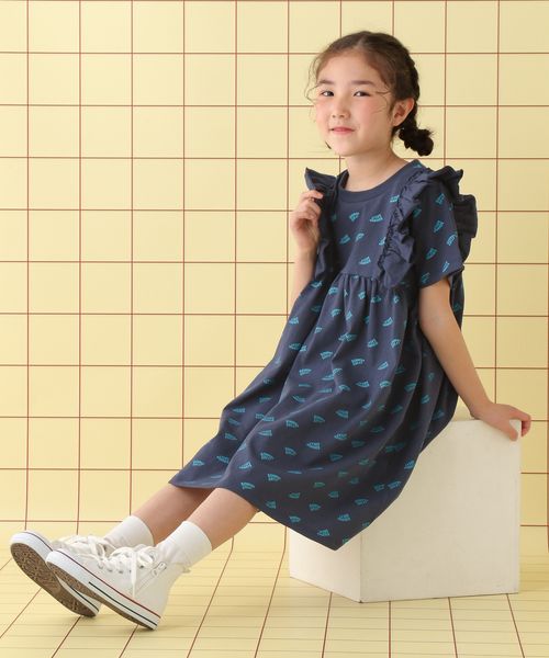 LEPSIM 【KIDS】総柄プリントワンピース ネイビー マタニティ レプシィム 497079 and ST アンドエスティ(旧ドットエスティ) LEPSIM 【KIDS】総柄プリントワンピース ネイビー マタニティ レプシィム 497079 and ST アンドエスティ(旧ドットエスティ)
