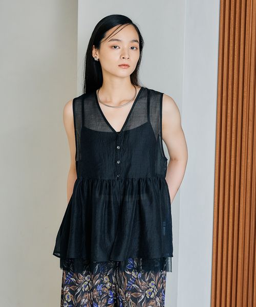 LEPSIM シアー刺繍アソートノースリブラウス【カラー予約】 ブラック FREE ウィメンズインナー レプシィム 497427 and ST アンドエスティ(旧ドットエスティ) LEPSIM シアー刺繍アソートノースリブラウス【カラー予約】 ブラック FREE ウィメンズインナー レプシィム 497427 and ST アンドエスティ(旧ドットエスティ)